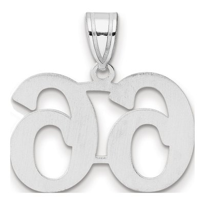 14K White Gold Number 66 Pendant – view 3
