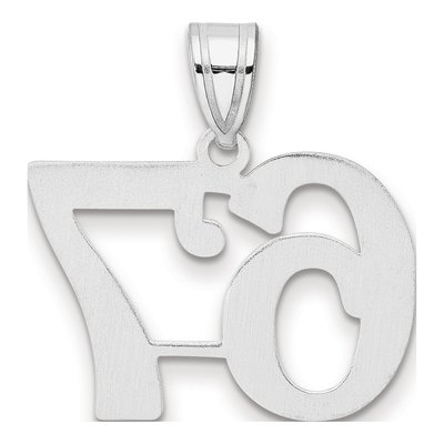 14K White Gold Number 67 Pendant – view 3