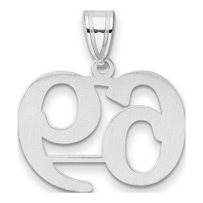14K White Gold Number 69 Pendant – view 3