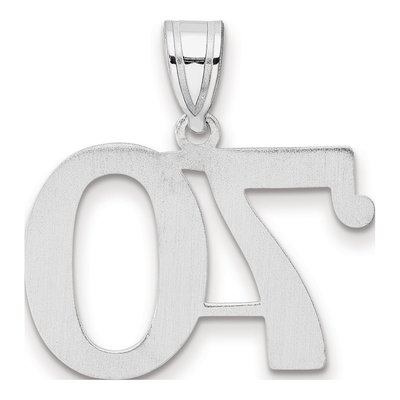 14K White Gold Number 70 Pendant – view 3
