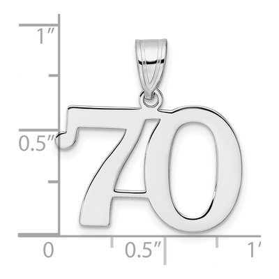 14K White Gold Number 70 Pendant – view 4