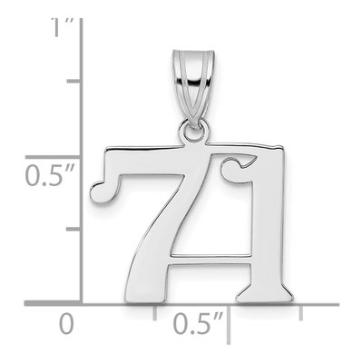 14K White Gold Number 71 Pendant – view 4