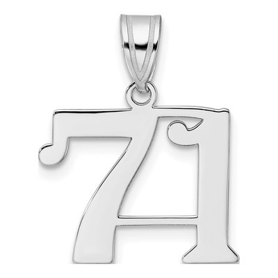 14K White Gold Number 71 Pendant