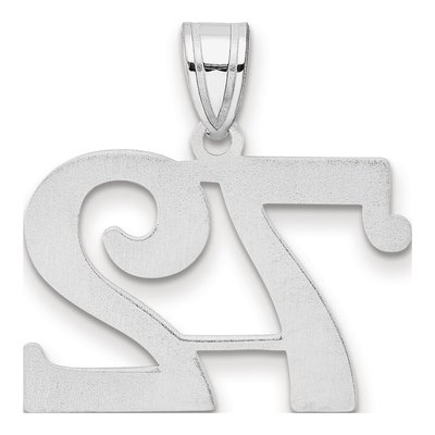14K White Gold Number 72 Pendant – view 3