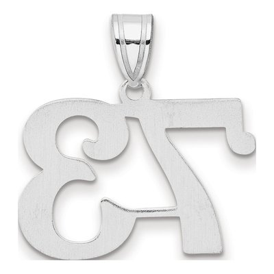 14K White Gold Number 73 Pendant – view 3