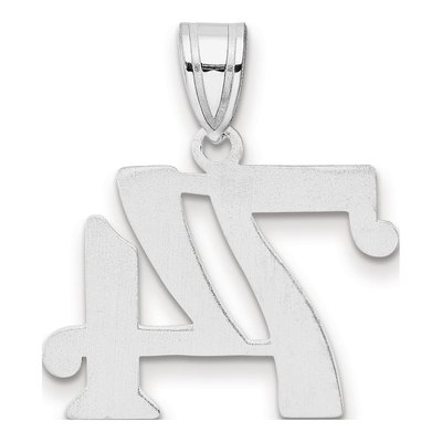 14K White Gold Number 74 Pendant – view 3
