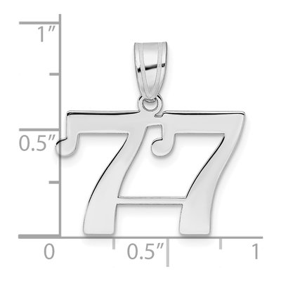 14K White Gold Number 77 Pendant – view 4