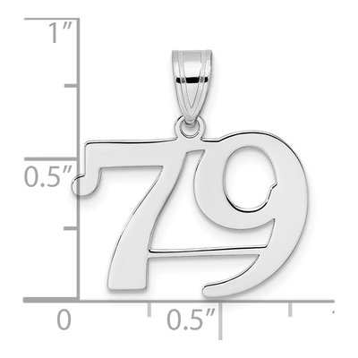 14K White Gold Number 79 Pendant – view 4
