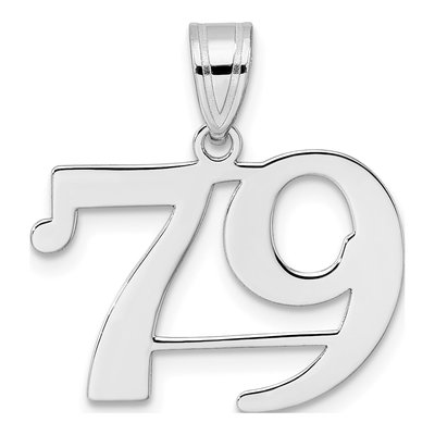 14K White Gold Number 79 Pendant