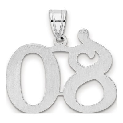 14K White Gold Number 80 Pendant – view 3