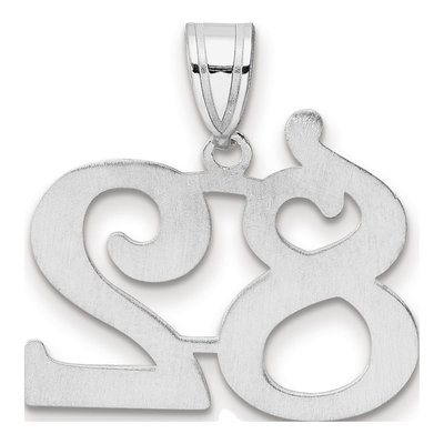 14K White Gold Number 82 Pendant – view 3