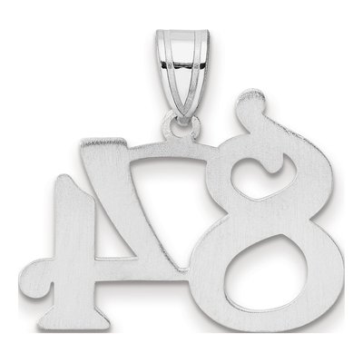 14K White Gold Number 84 Pendant – view 3