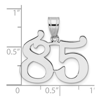 14K White Gold Number 85 Pendant – view 4