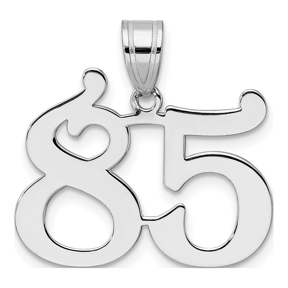 14K White Gold Rhodium-Plated Polished Number 85 Pendant