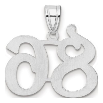 14K White Gold Number 86 Pendant – view 3