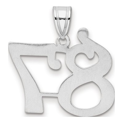 14K White Gold Number 87 Pendant – view 3
