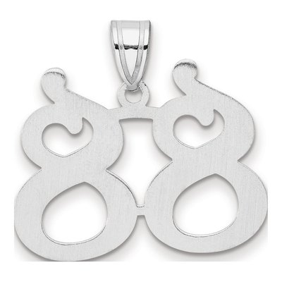 14K White Gold Number 88 Pendant – view 3