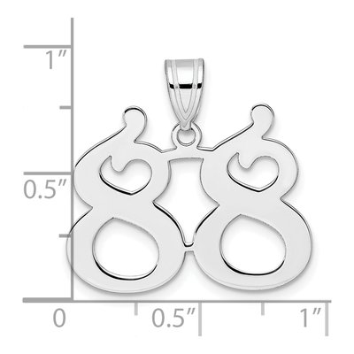 14K White Gold Number 88 Pendant – view 4