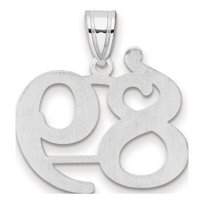14K White Gold Number 89 Pendant – view 3