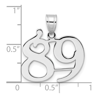 14K White Gold Number 89 Pendant – view 4