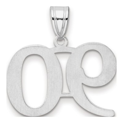 14K White Gold Number 90 Pendant – view 3