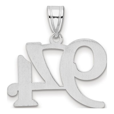 14K White Gold Number 94 Pendant – view 3