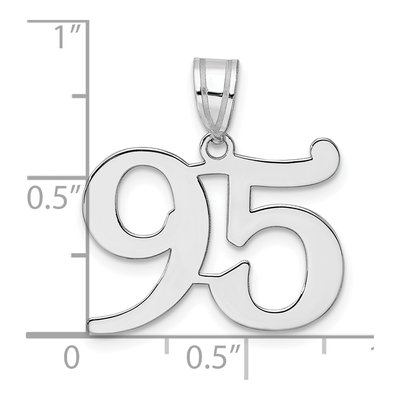 14K White Gold Number 95 Pendant – view 4