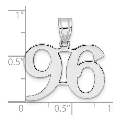 14K White Gold Number 96 Pendant – view 4