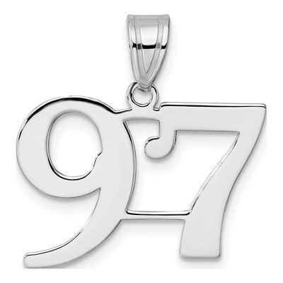 14K White Gold Number 97 Pendant