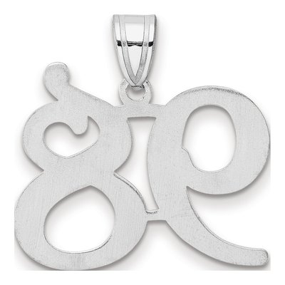 14K White Gold Number 98 Pendant – view 3