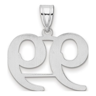 14K White Gold Number 99 Pendant – view 3