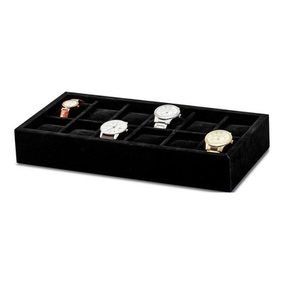 Black Faux Suede 12-Watch Storage Tray – view 2