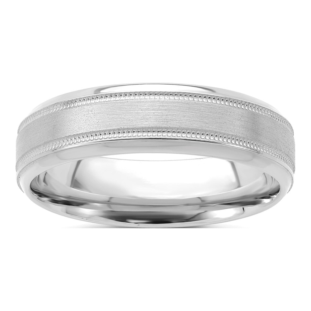 14K White Gold 6mm Heavyweight Comfort-Fit Wedding Band