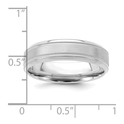14K White Gold 6mm Comfort-Fit Wedding Band – view 3