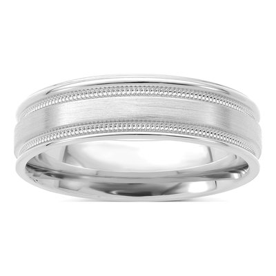 14K White Gold 6mm Comfort-Fit Wedding Band