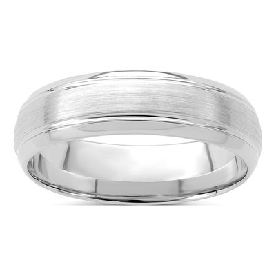 14K White Gold 6mm Comfort-Fit Wedding Band
