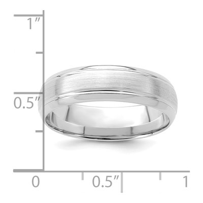 14K White Gold 6mm Comfort-Fit Wedding Band – view 3