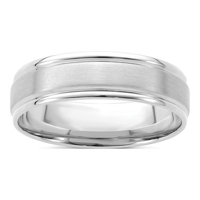 14K White Gold 6mm Comfort-Fit Wedding Band