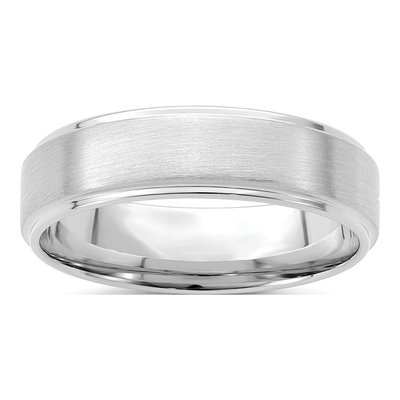 14K White Gold 6mm Comfort-Fit Wedding Band