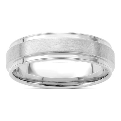 14K White Gold 6mm Heavyweight Comfort-Fit Wedding Band