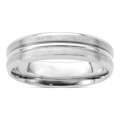 14K White Gold 6mm Heavyweight Comfort-Fit Wedding Band