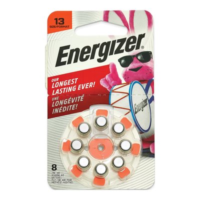 Type 13 Energizer Hearing Aid Batteries, 8-Pack