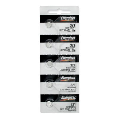 Energizer Type 321 Watch Batteries, Pack of 5