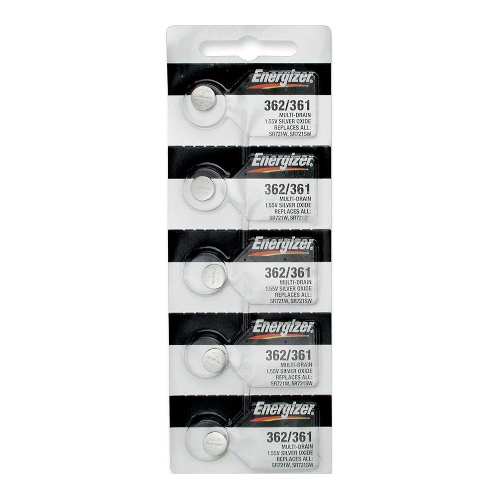 Energizer 362/361 Watch Batteries, Pack of 5