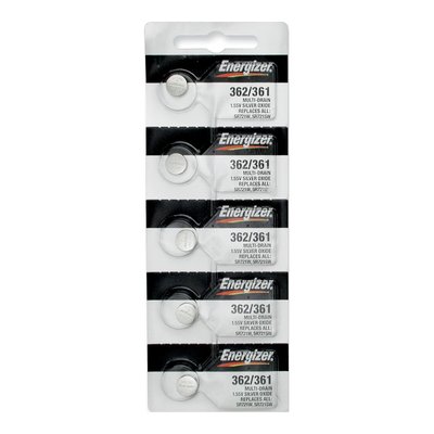 Energizer 362/361 Watch Batteries, Pack of 5