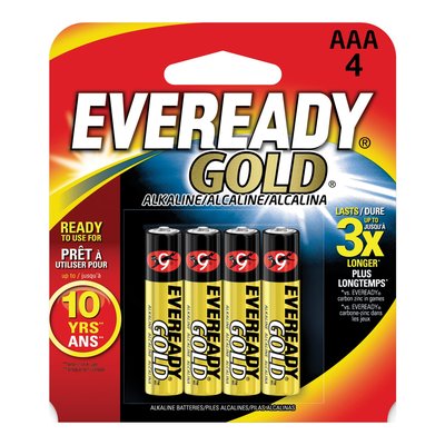 Eveready AAA Alkaline Batteries, 4-Pack for Watches