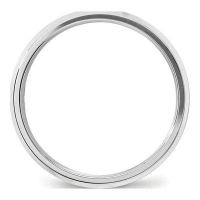 14K White Gold 5mm Domed Comfort-Fit Wedding Band – view 2