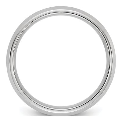 14K White Gold 5.5mm Beveled Comfort-Fit Wedding Band – view 2