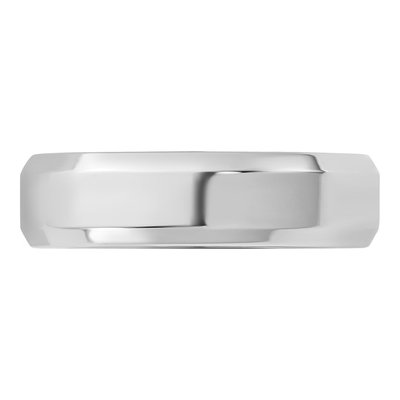 14K White Gold 5.5mm Domed Comfort-Fit Wedding Band – view 3
