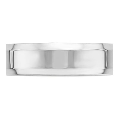 14K White Gold 6mm Beveled Comfort-Fit Wedding Band – view 3